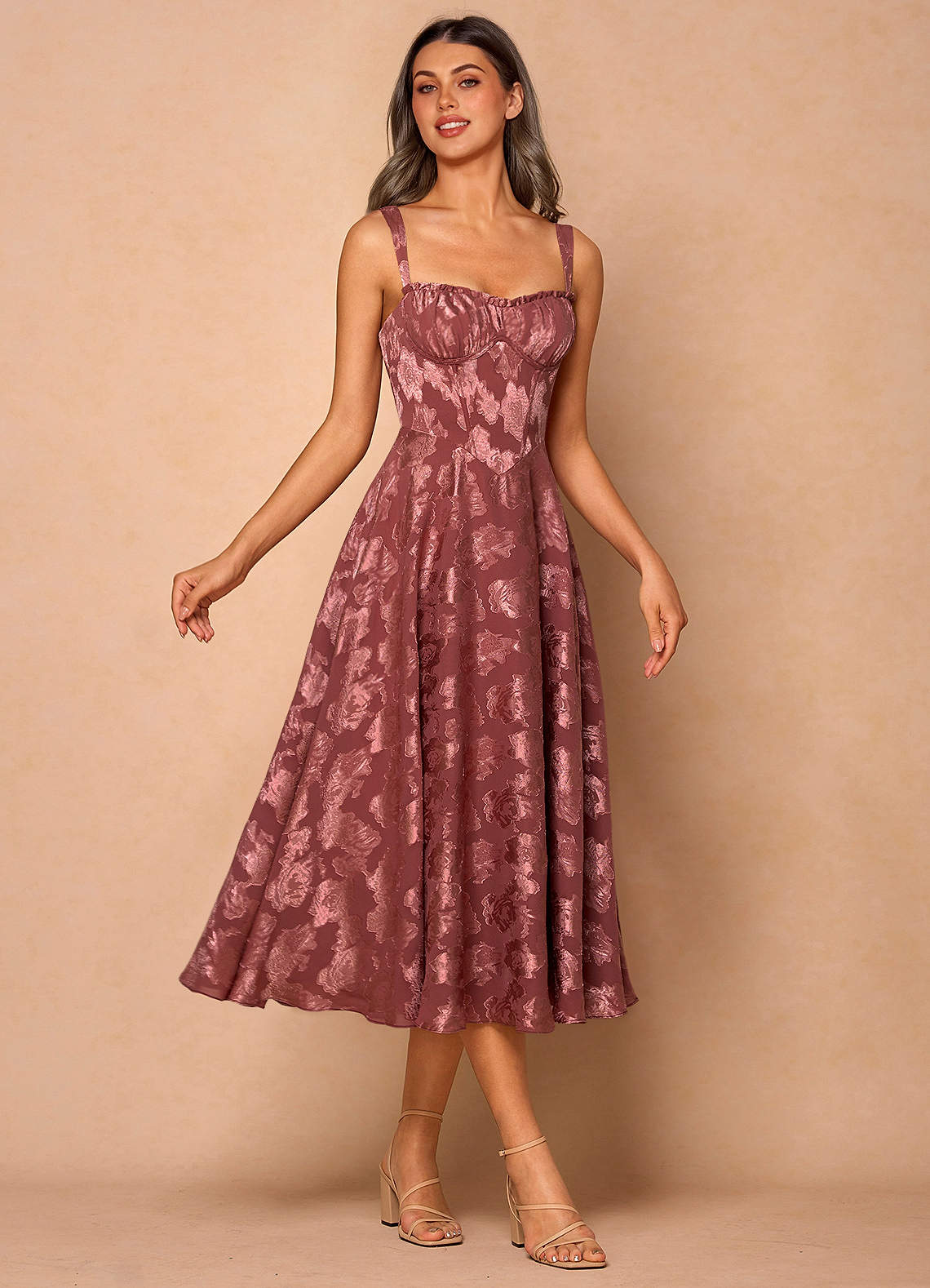 Sylvie Vintage Rose Midi Dress  Dress
