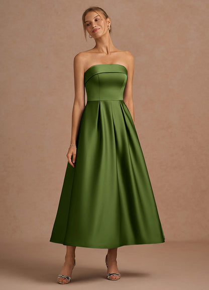 Lucienne Olive Green Midi Dress