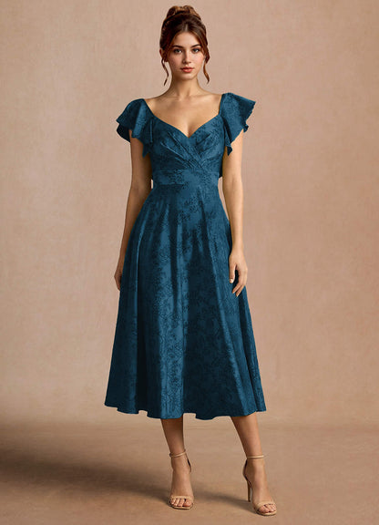 Leilani Navy Black Midi Dress