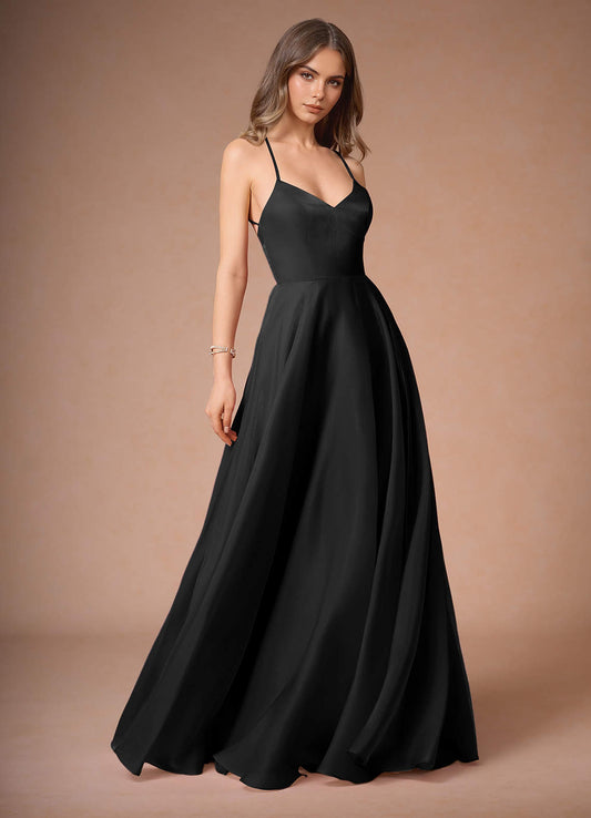 Faustin Black Open Back Gown