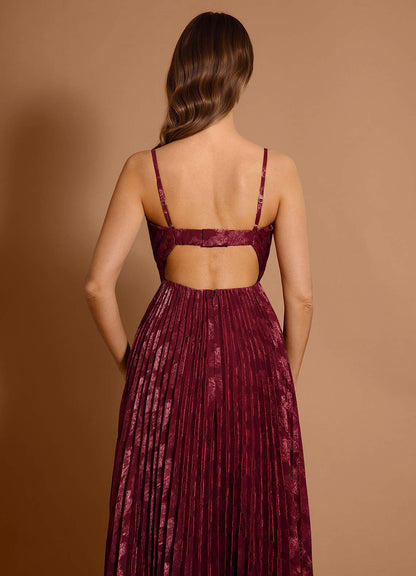 Audrina Wine Maxi Dress