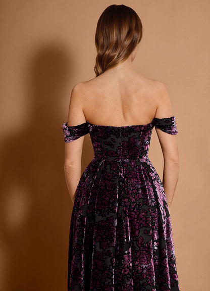 Eunice Black Amethyst Midi Dress