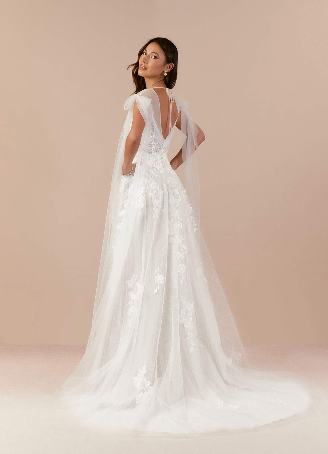 Diamond White A-Line Lace Tulle Dress