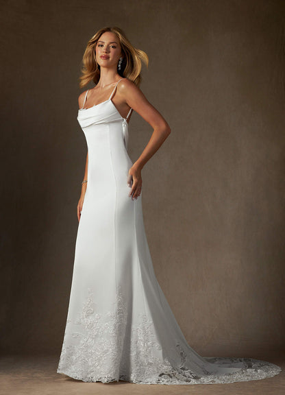 Diamond White Fit and Flare Stretch Satin Dress