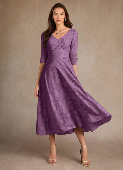 Wisteria A-Line Pleated Floral Burnout Dress