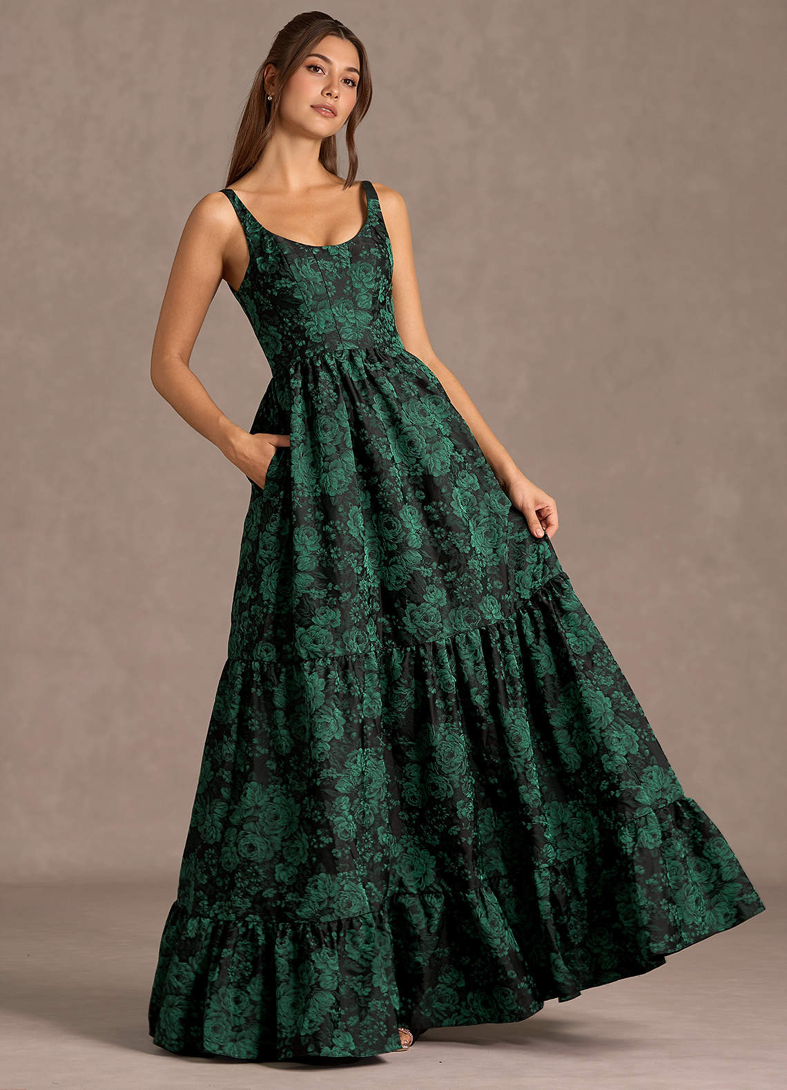 Fayra Black Emerald Maxi Dress