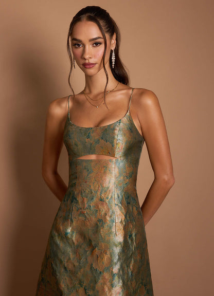 Dova Vintage Teal Maxi Dress