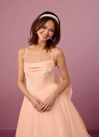 English Rose A-Line Pleated Tulle Dress English Rose