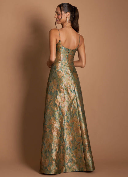 Dova Vintage Teal Maxi Dress