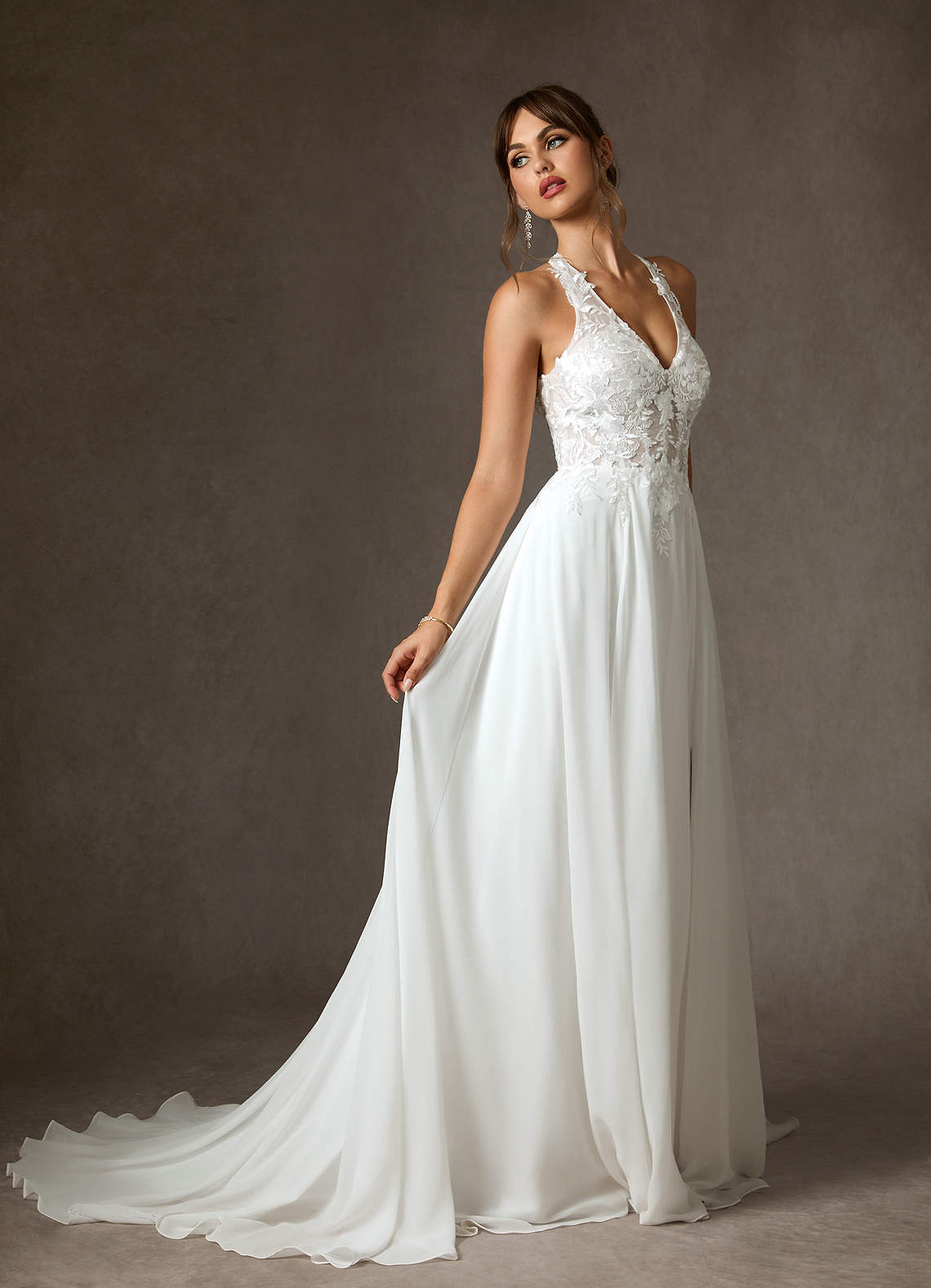 Diamond White A-Line Lace Dress