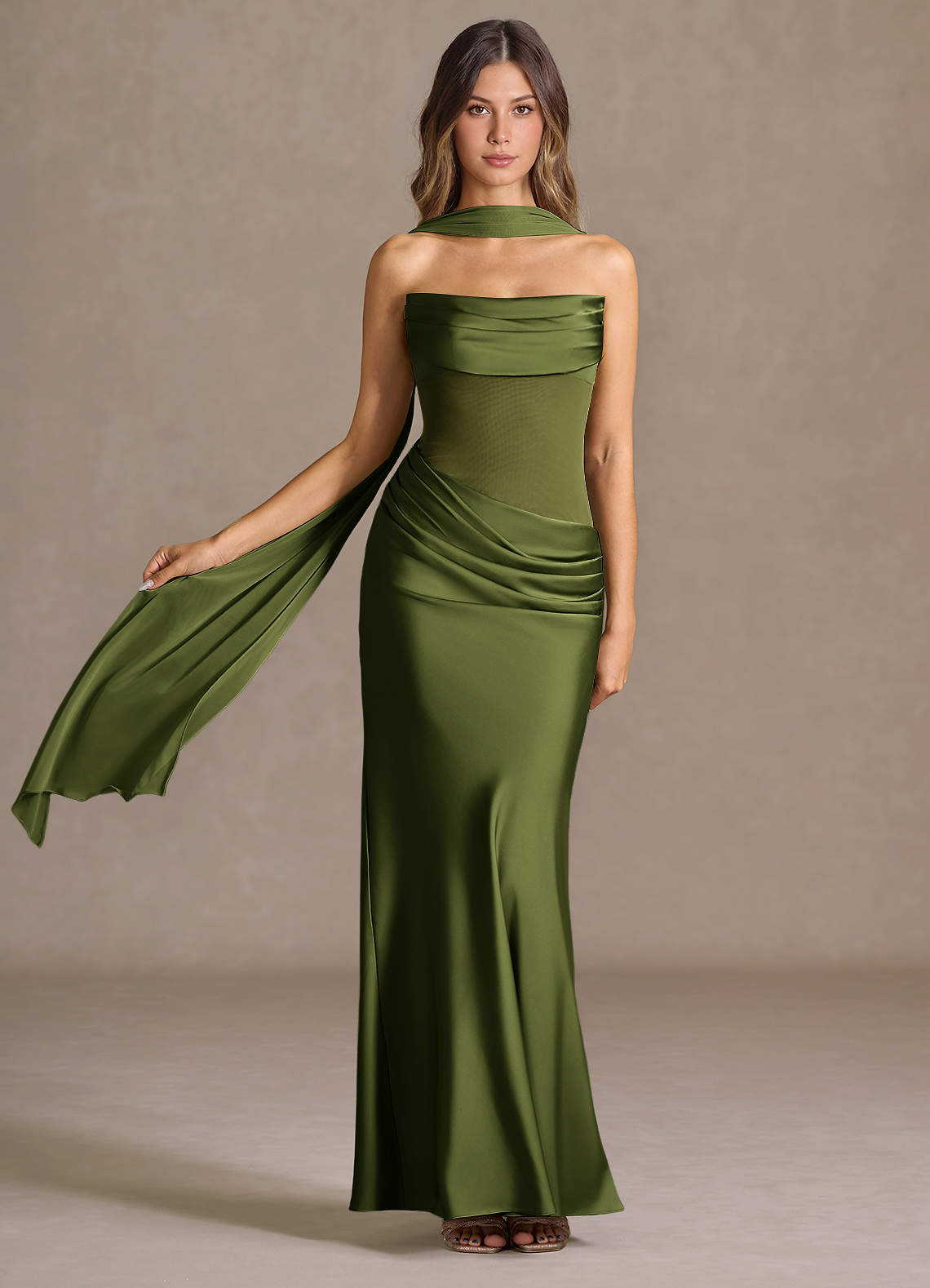 Leonore Olive Maxi Dress