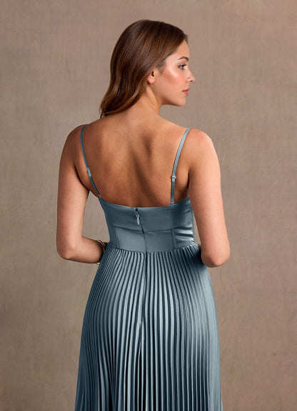 Tyla Powder Blue Pleated Maxi Prom Dress  Dress
