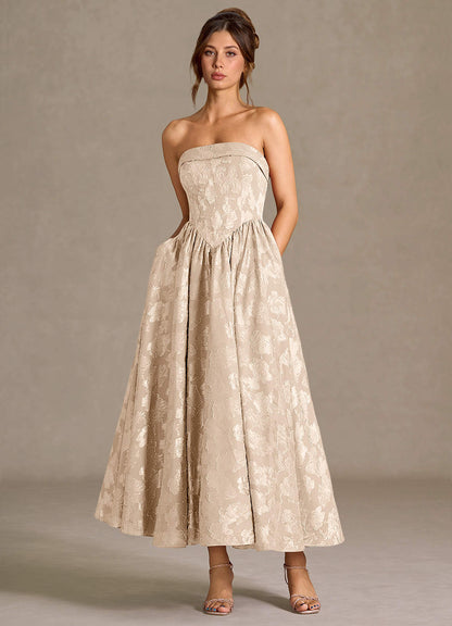 Mila Cream Midi Dress