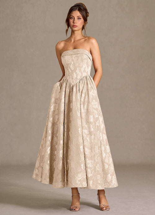 Mila Cream Midi Dress