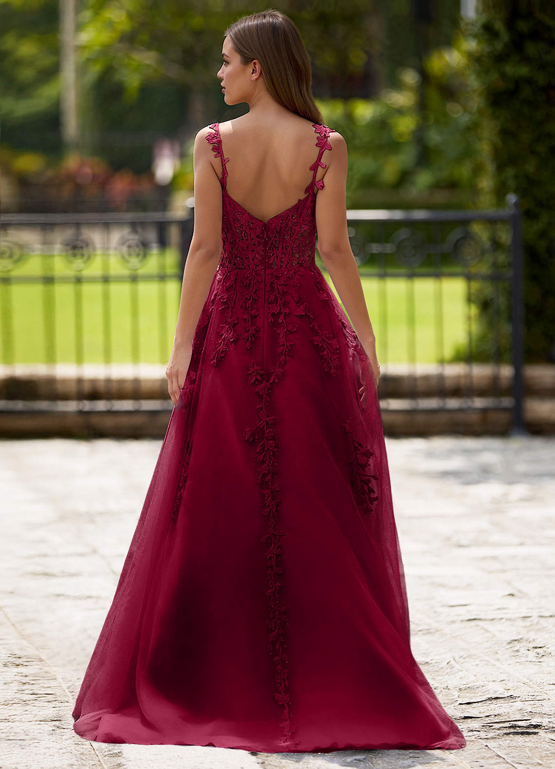 Dreamscape Burgundy A-Line Prom Dress  Dress