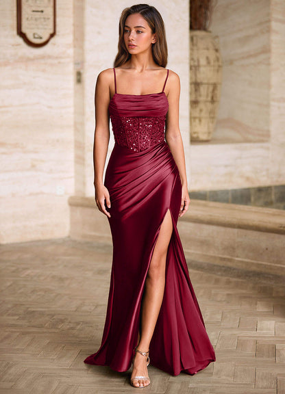 Starlit Burgundy Cowl Neck Prom Dress  Dress