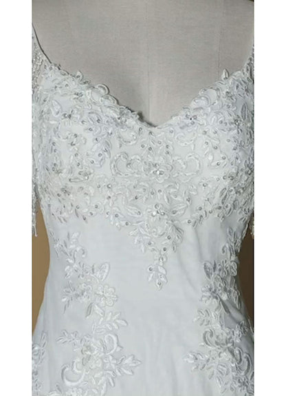 Diamond White Mermaid Sequins Tulle Dress