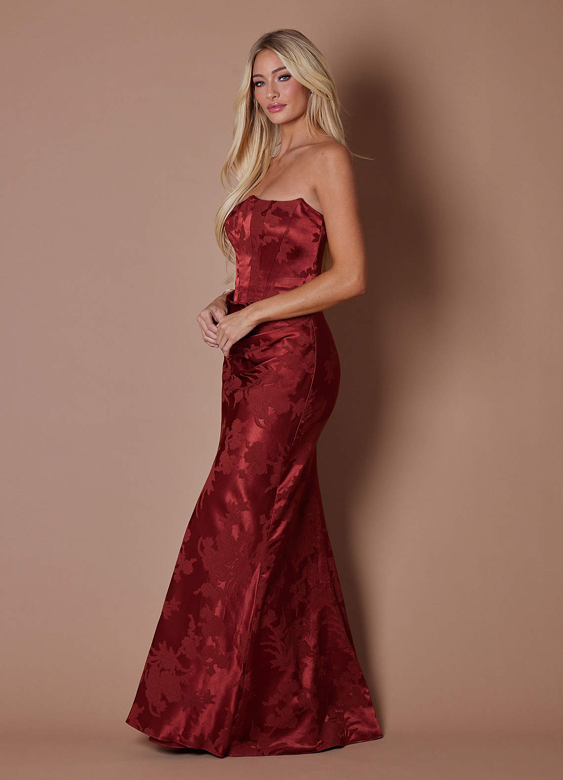 Kelsey Mahogany Red Maxi Dress