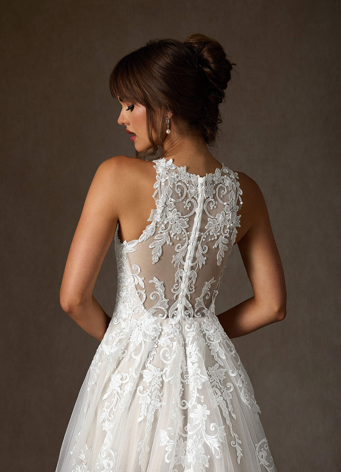 Diamond White A-Line Sweetheart Lace Tulle Dress