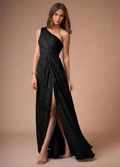 Hermosa Black One Shoulder Maxi Dress  Dress