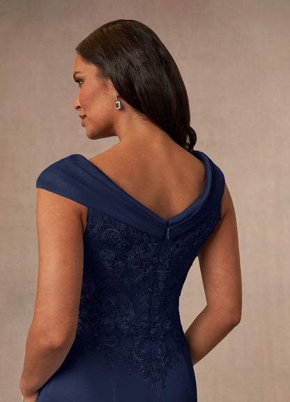 Dark Navy A-Line Lace Dress