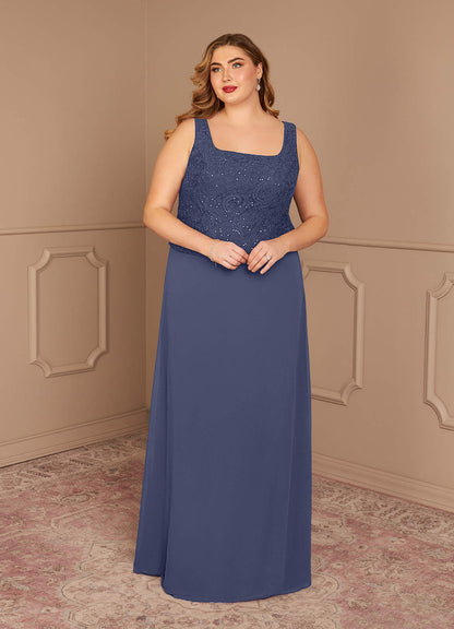 Stormy Sheath Square Neckline Sequins Chiffon Dress