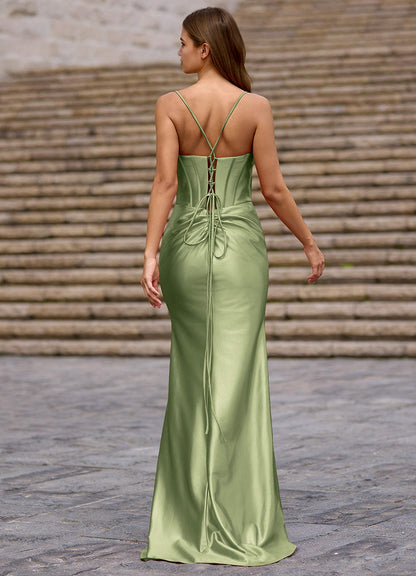 Glow Pistachio Silk-Like Satin Prom Dress  Dress