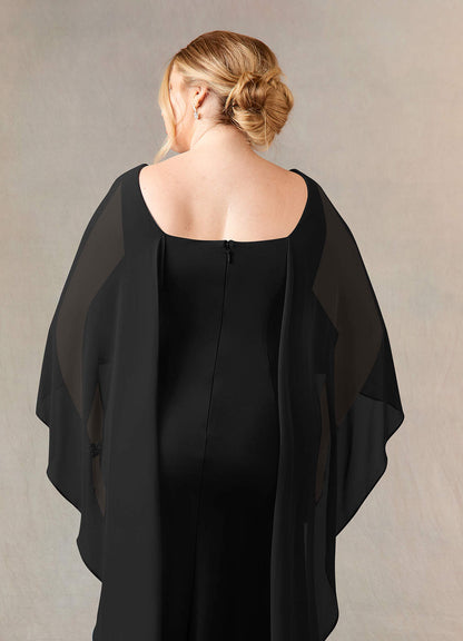 Black Sheath Scoop Stretch Crepe Dress