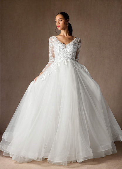 Diamond White A-Line Sequins Tulle Dress
