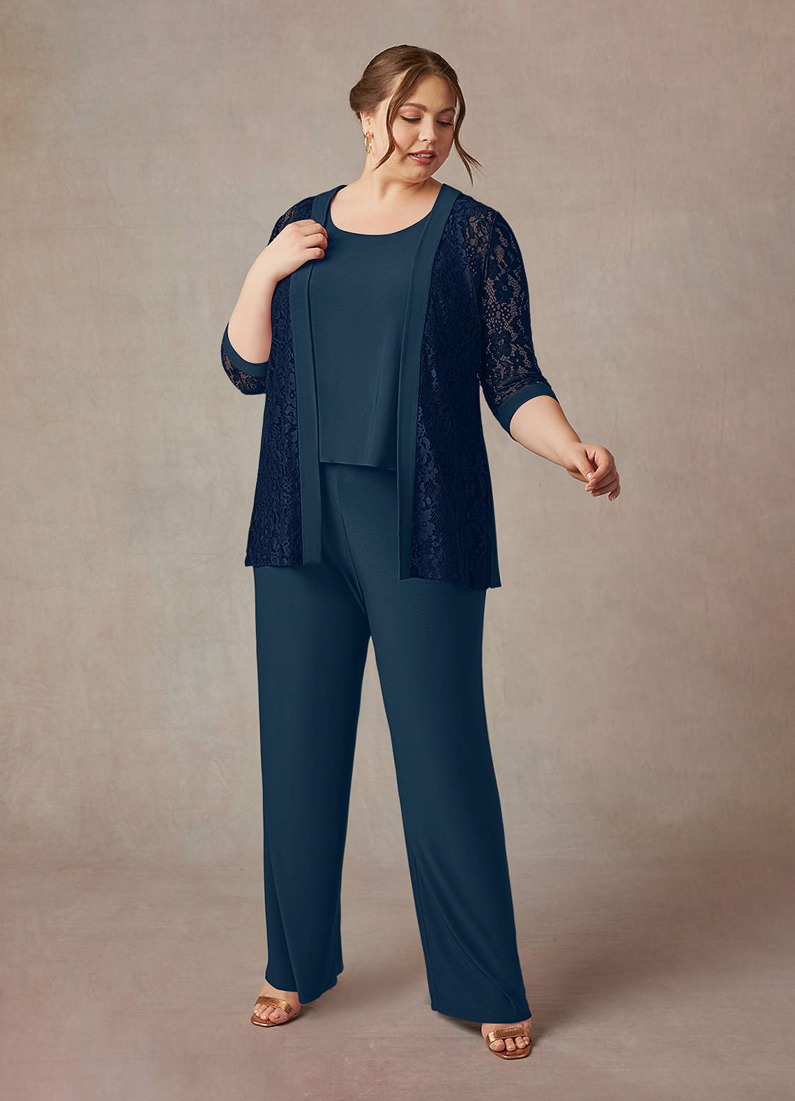 Dark Navy Neptune Jumpsuit/Pantsuit Lace Dress