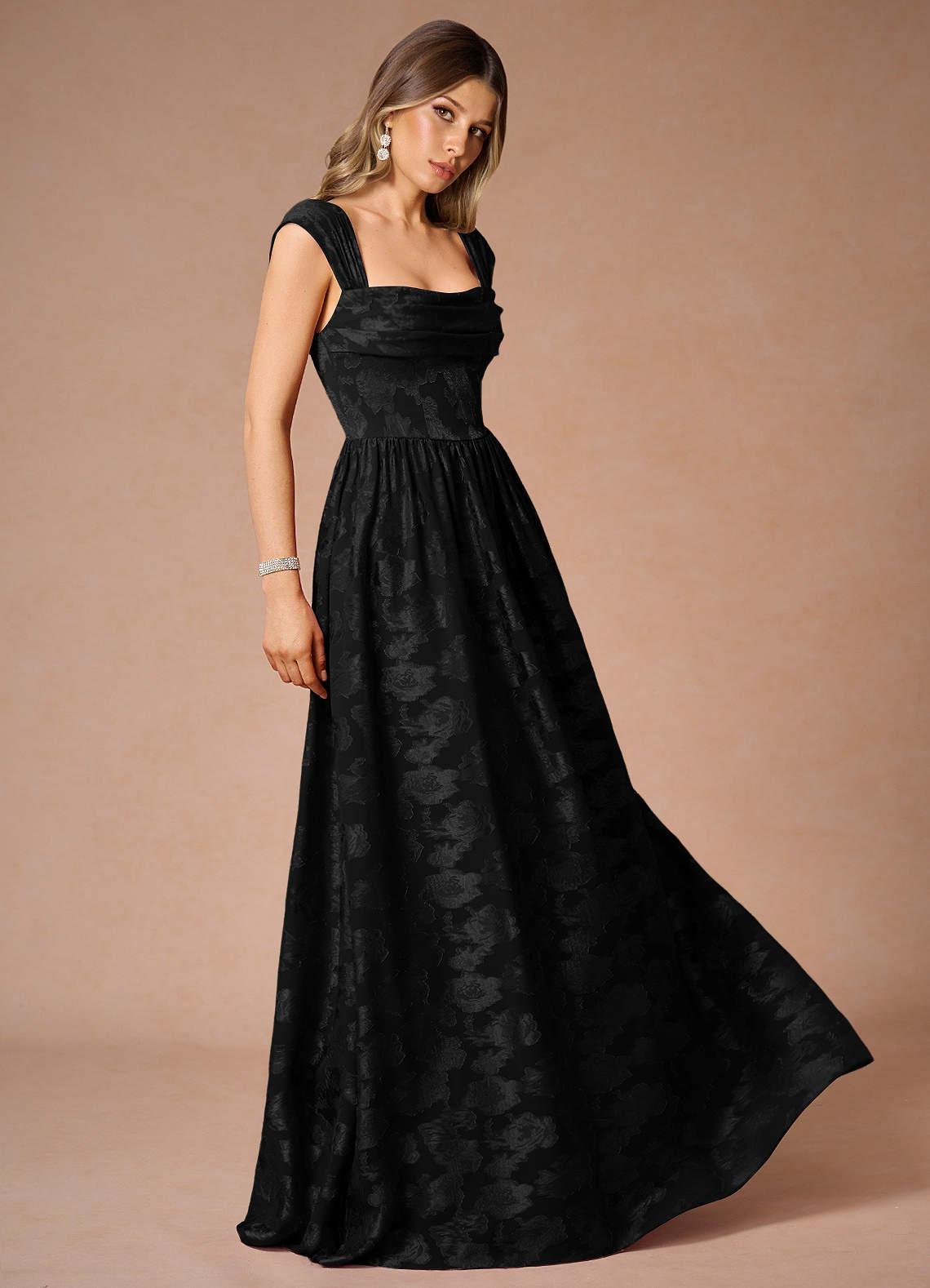Hazel Black Pleated Maxi Dress  Dress