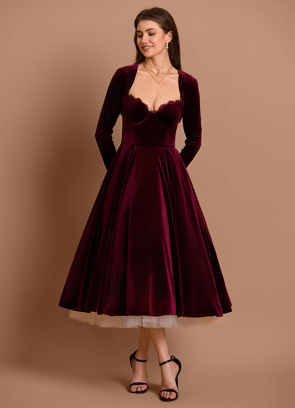 Gracyn Wine Two Piece Dress