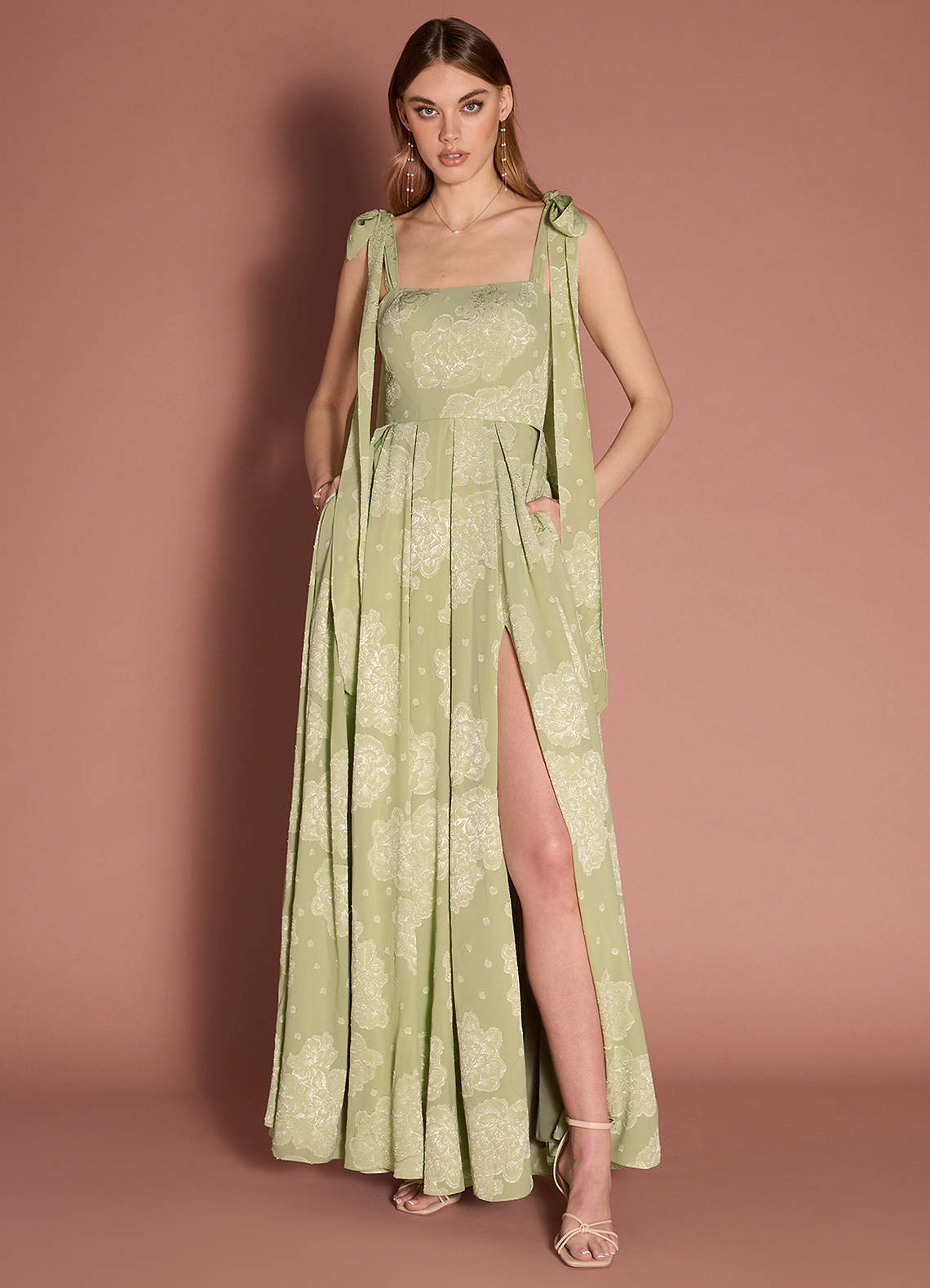 Anesa Celadon Bow Maxi Dress