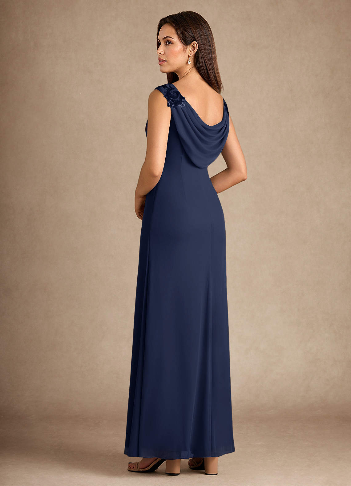 Dark Navy A-Line Sequins Dress