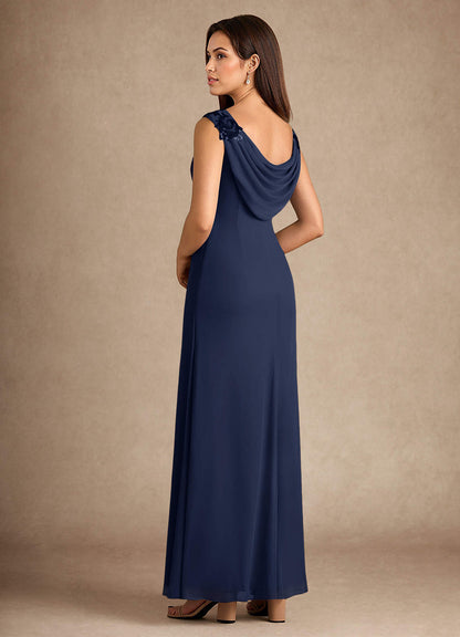 Dark Navy A-Line Sequins Dress