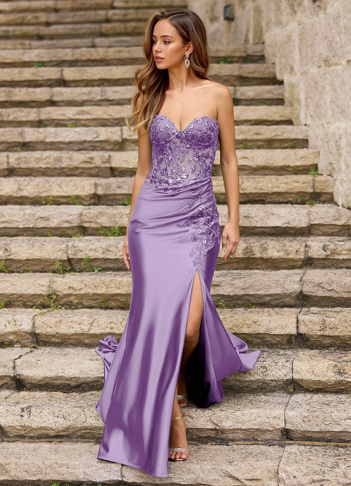 Emblace Lavender Mermaid Prom Dress