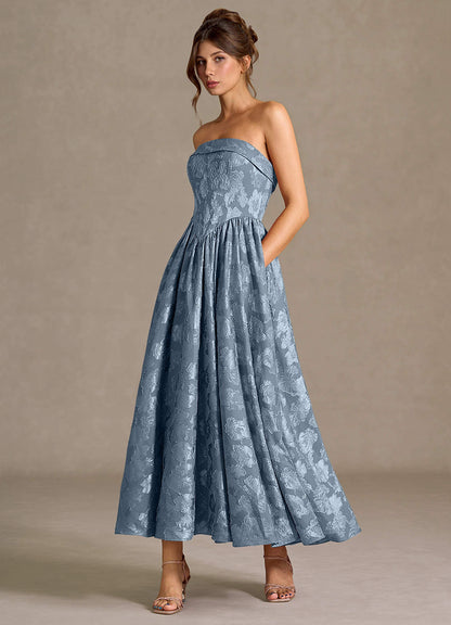 Mila Dusty Blue Midi Dress