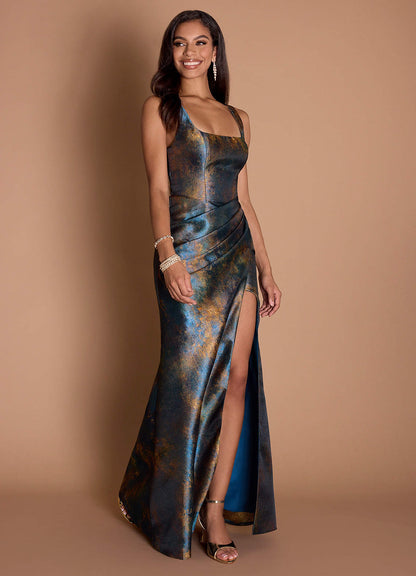 Iliana Teal Bronze Maxi Dress  Dress