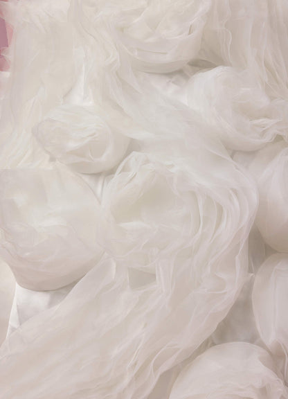 Diamond White Ball-Gown Strapless Organza Dress Diamond White