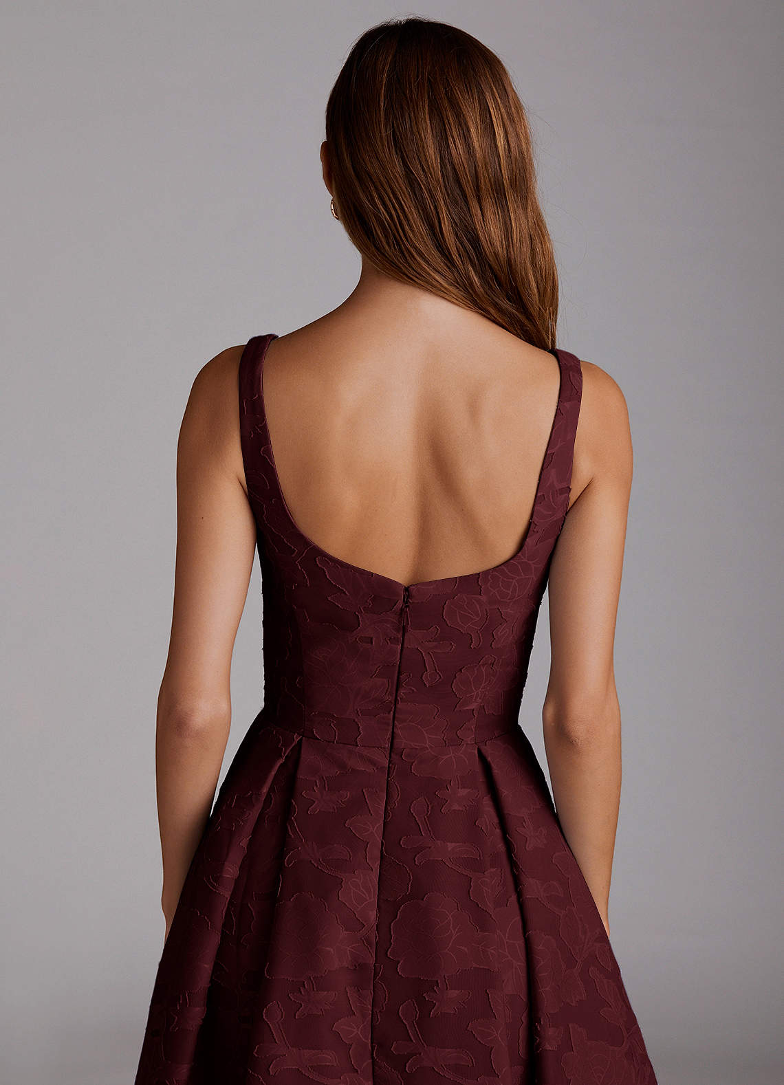 Amalie Wine A-Line Midi Dress
