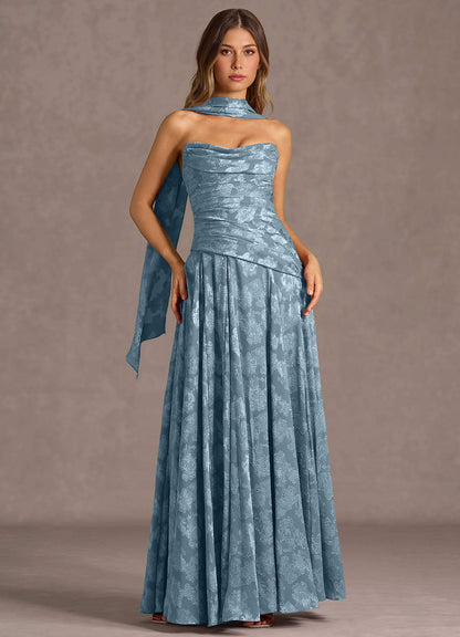 Gabriela Dusty Blue Maxi Dress  Dress