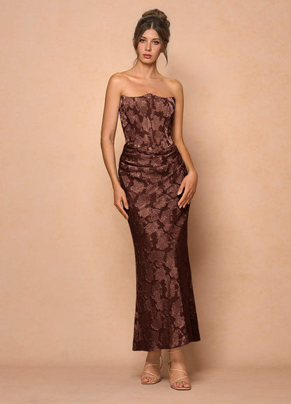 Ezrena Mocha Coco Maxi Dress