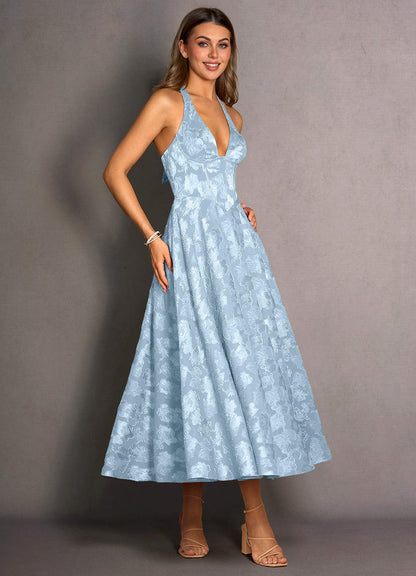 Isabeau Powder Blue Midi Dress  Dress