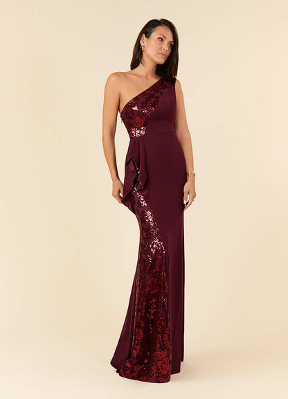 Cabernet Mermaid Sequins Lace Dress