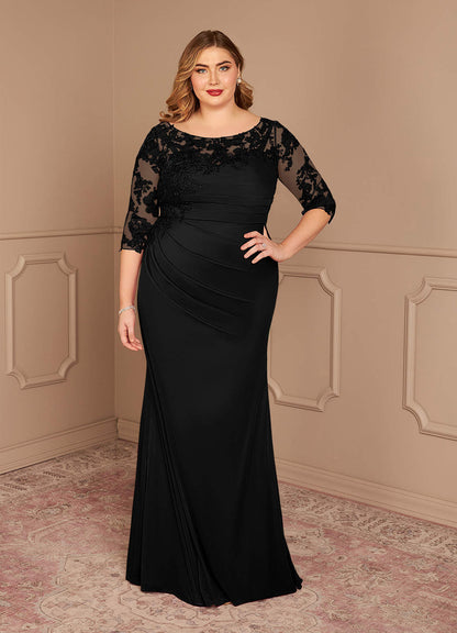 Black Sheath Scoop Lace Lace Dress