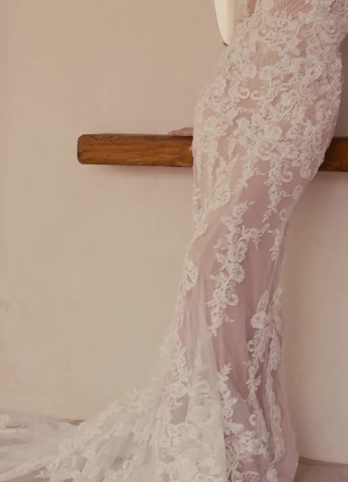 Diamond White Mermaid Sequins Tulle Dress