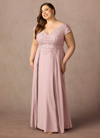 Dusty Rose A-Line Lace Dress