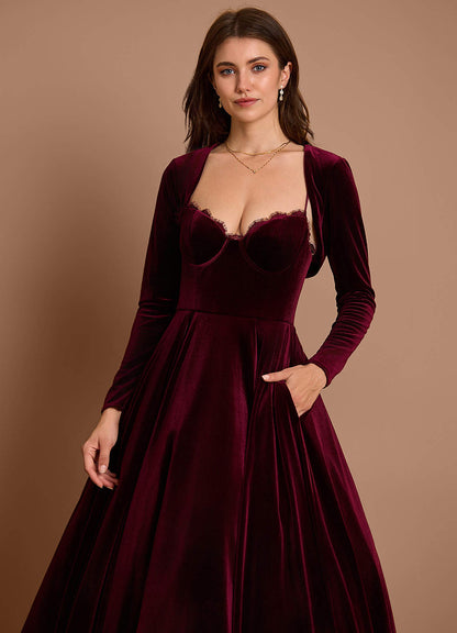 Gracyn Wine Two Piece Dress