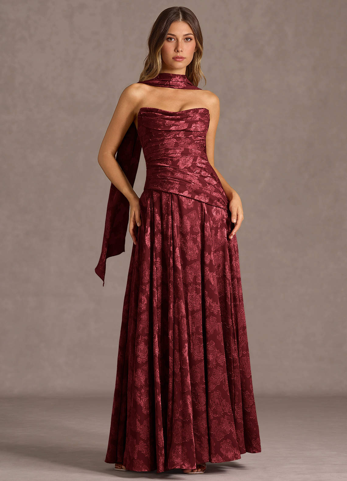 Gabriela Wine Maxi Dress  Dress
