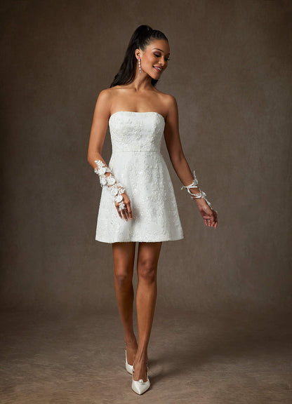 Diamond White A-Line Lace Dress